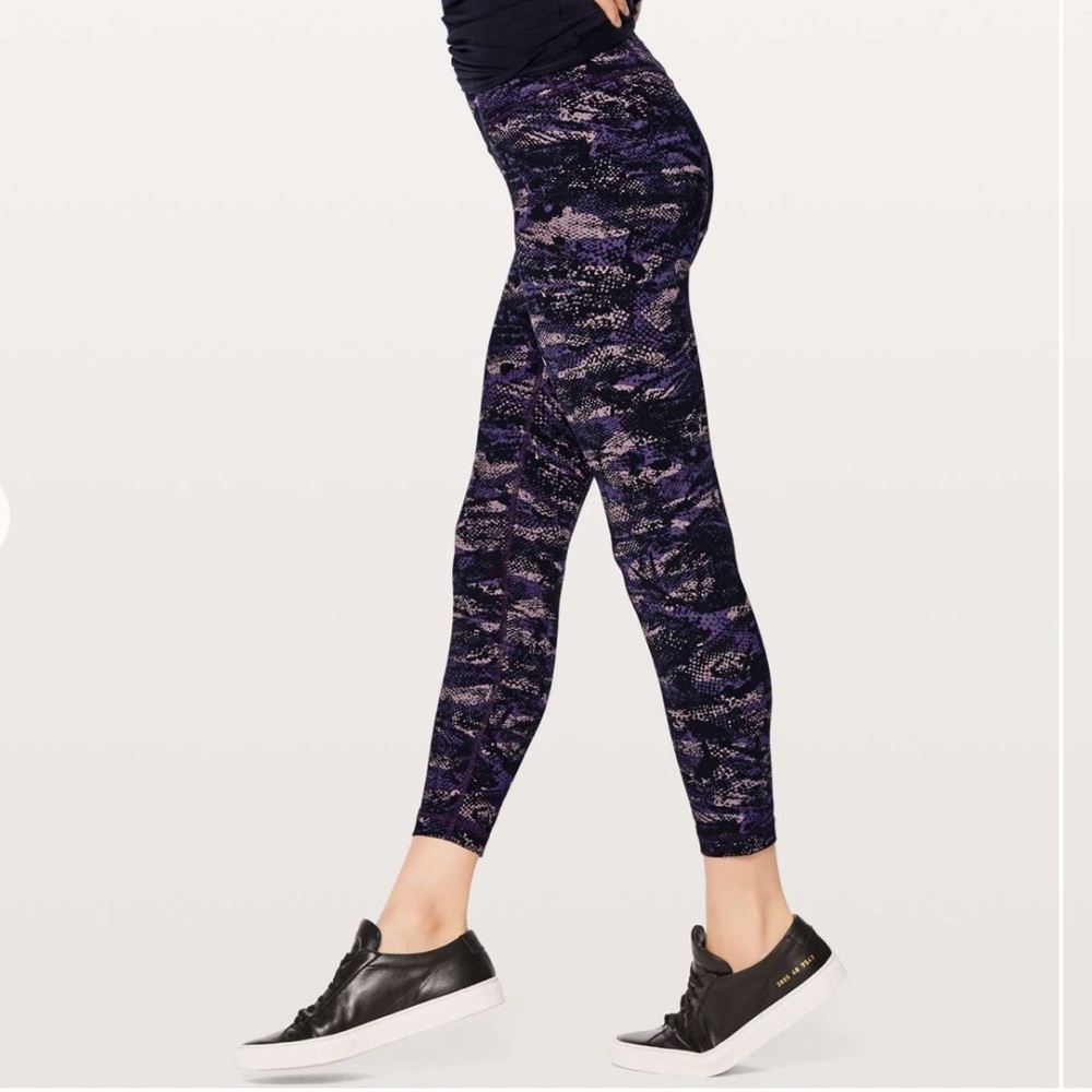 🍋Lululemon Wunder Under Hi-Rise 7/8 Tight Full-On Luxtreme Size 12 Purple Black